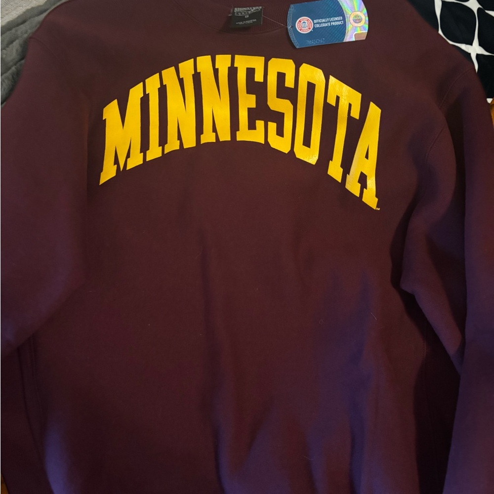 Gear For Sports Maroon and Gold Minnesota Crewneck Sweater